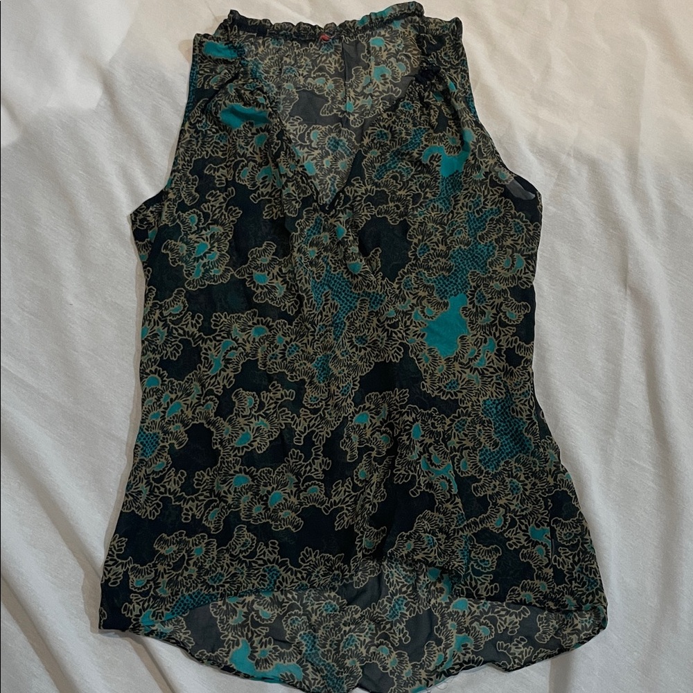Eight Sixty Black and Green Floral Blouse